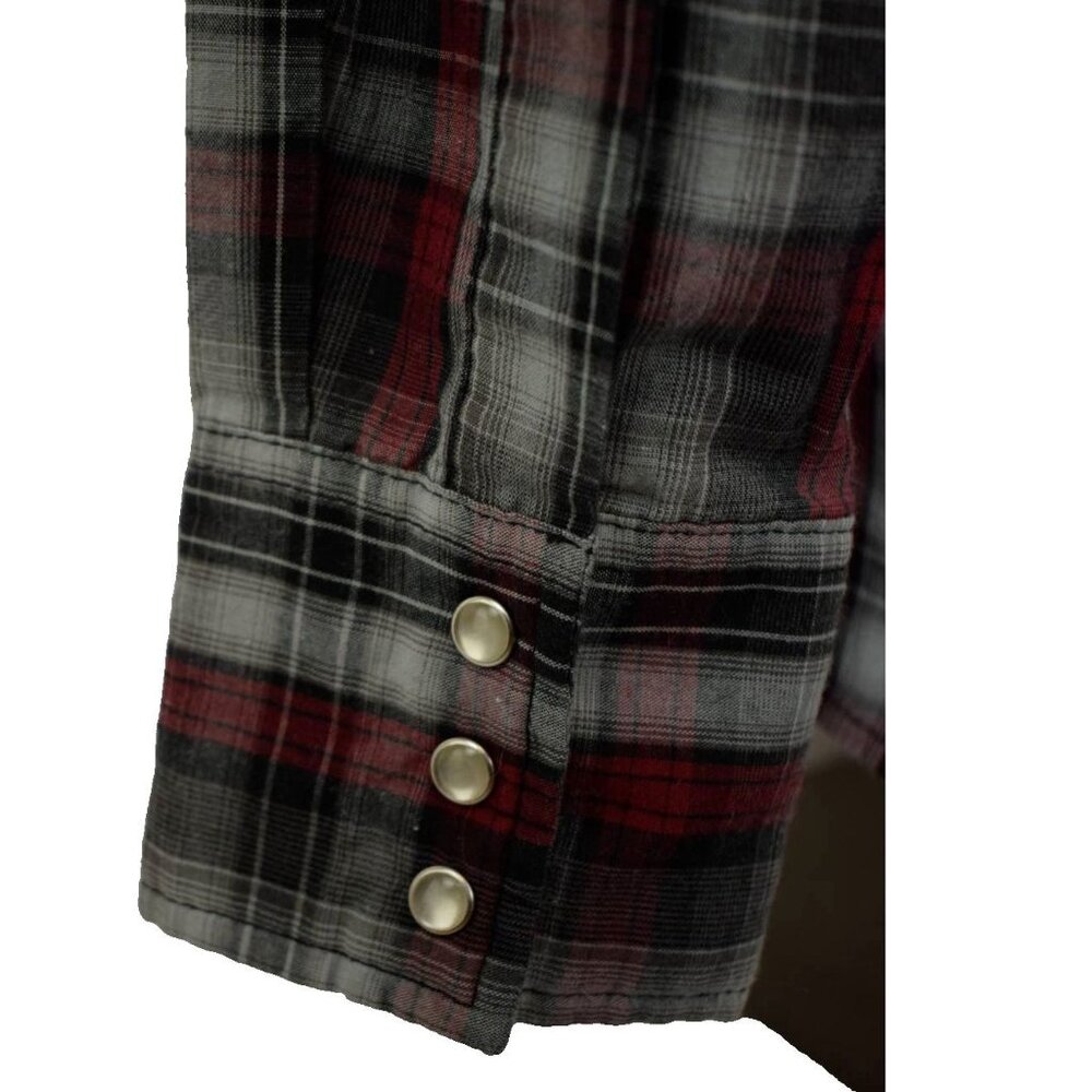 Wrangler Wrancher Mens XL Long Sleeve Plaid Snap Closure Shirt - Picture 3 of 5